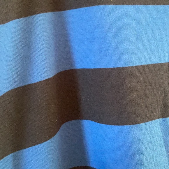 Blue and black stretchy cotton striped skirt - Picture 3 of 4